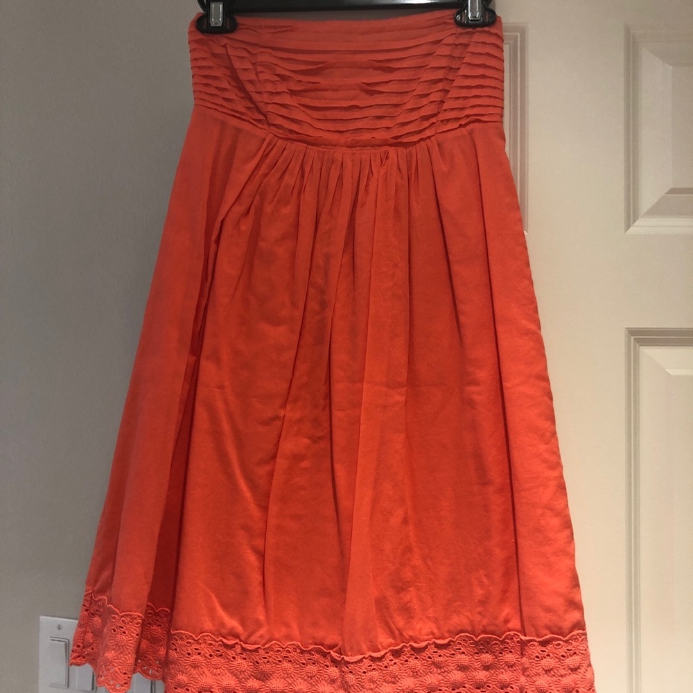 J crew strapless coral dress